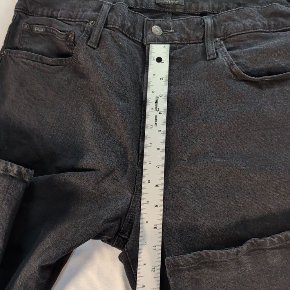 Polo Ralph Lauren Mens Jeans 38x36 Hampton Relaxed Straight Black Gray - Picture 3 of 9